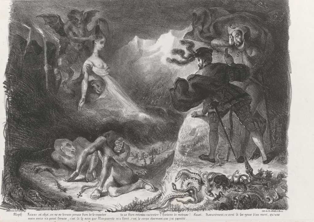 At the witches' sabbath. Eugène DELACROIX -plate 15 from Faust, 1828