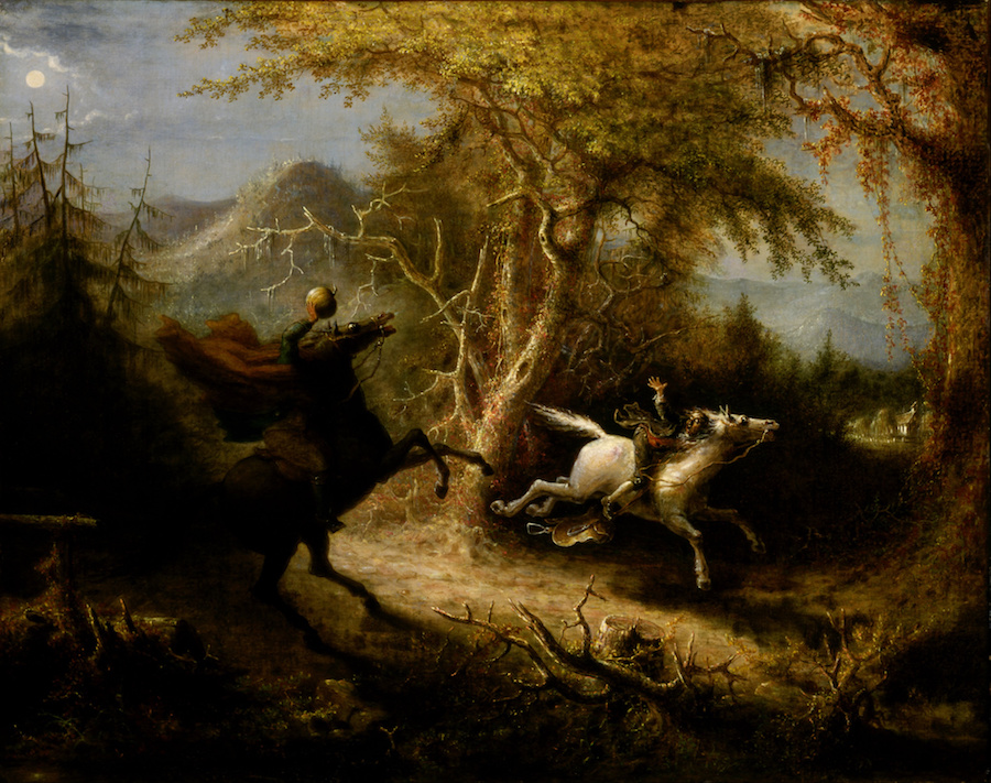 The Headless Horseman Pursuing Ichibod Crane, John Quidor, 1858.