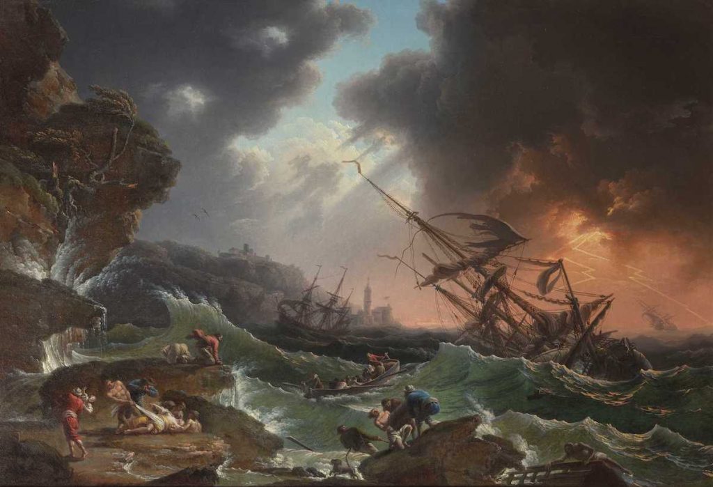 Claude-Joseph Vernet, "A Shipwreck in Stormy Seas" 1770.