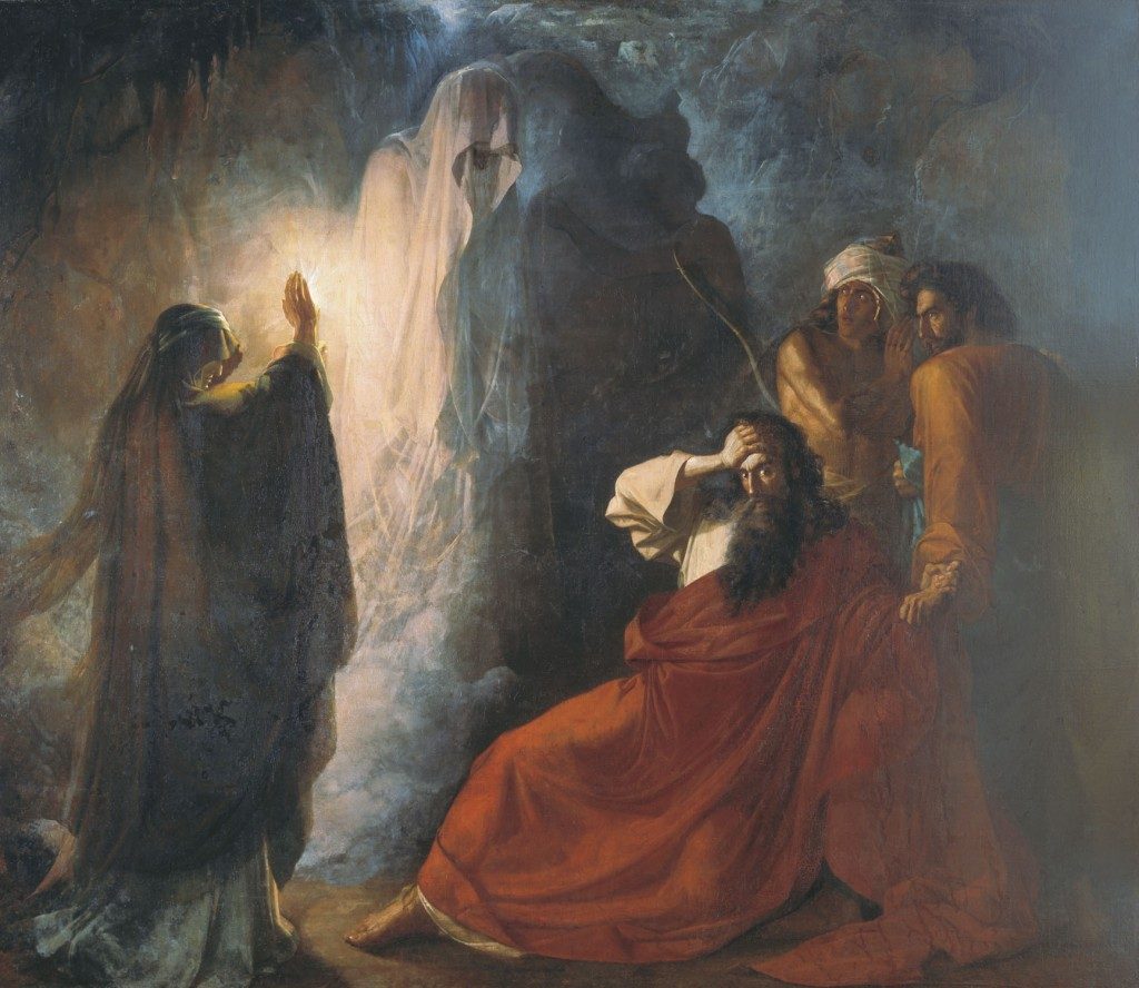 "The Shade of Samuel Invoked by Saul" Nikiforovich Martynov (1857)