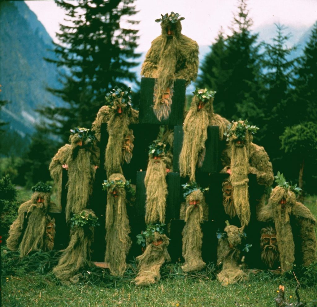 Wild Man dancers from Oberstdorf, Bavaria.