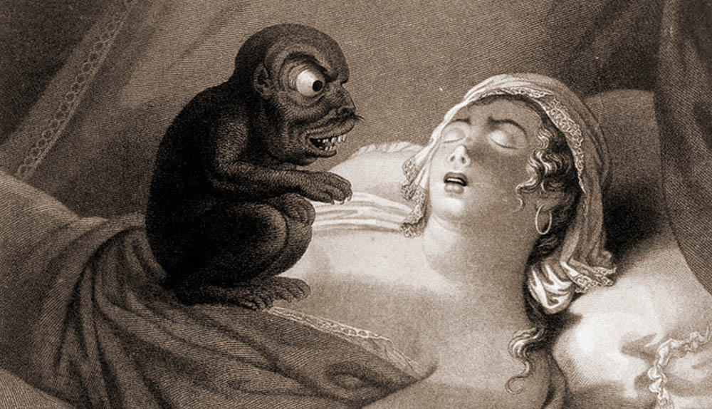 19th-century illustration of the nightmare, artist unknown