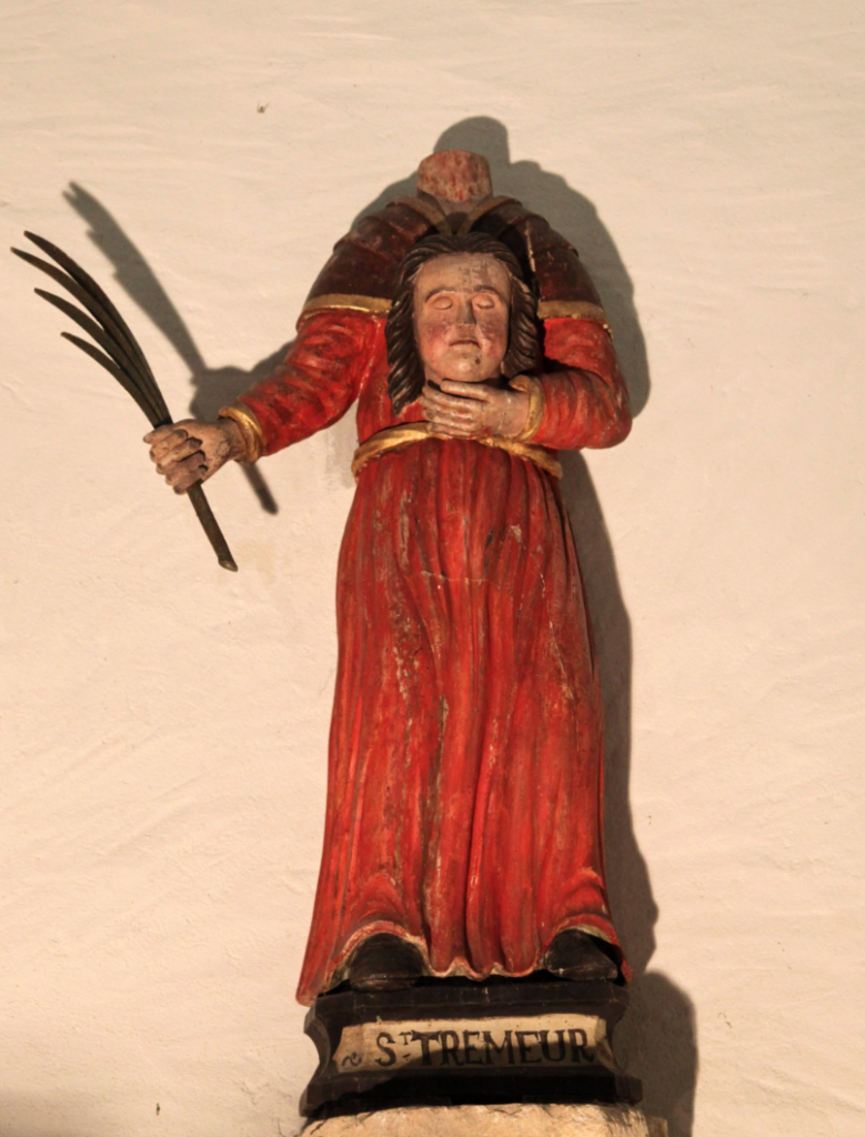 A revived St. Tryphine. Statue in chapel of St Trémeur, near Carhaix, Brittany 