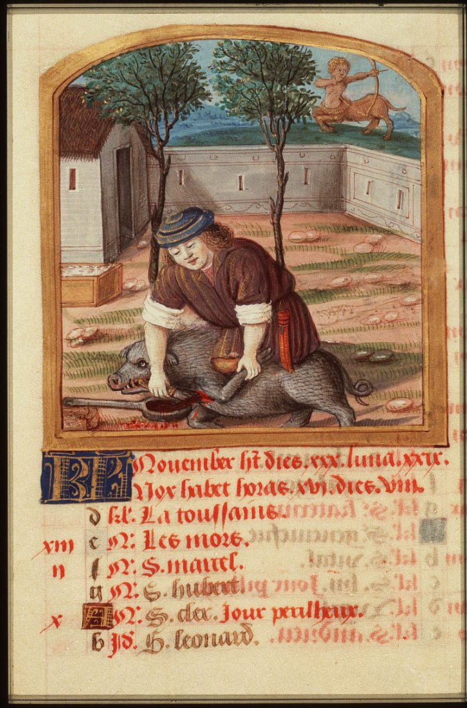 November Labor of the Month from Parisian Book of Hours, c. 1490-1500