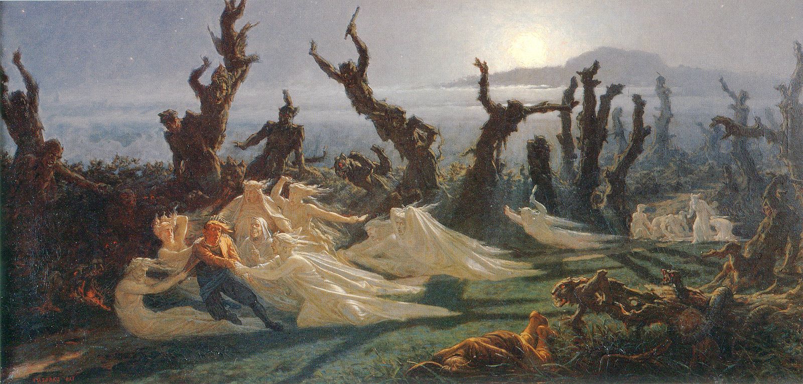 Les Lavandières de la nuit, 1861, Yan' Dargent, oil, 